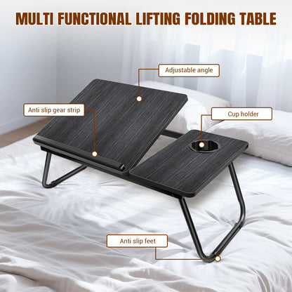 Foldable Laptop Bed Desk with Cup Slot