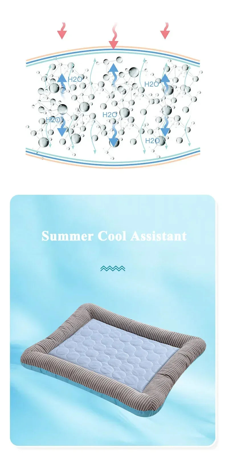 Pet Cooling Mat Ice Silk Summer Bed