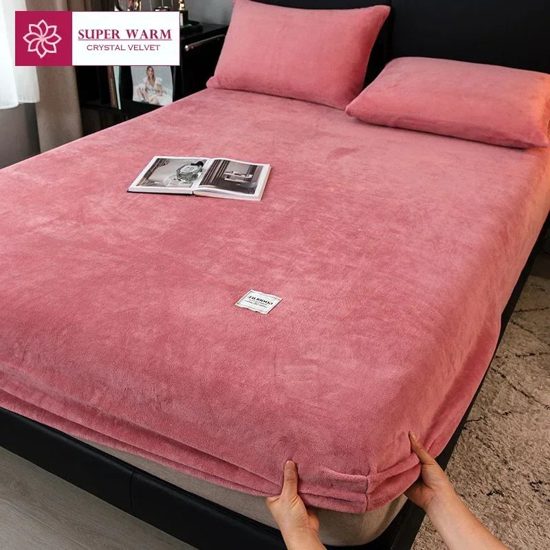 Fluffy Coral Fleece Fitted Sheet