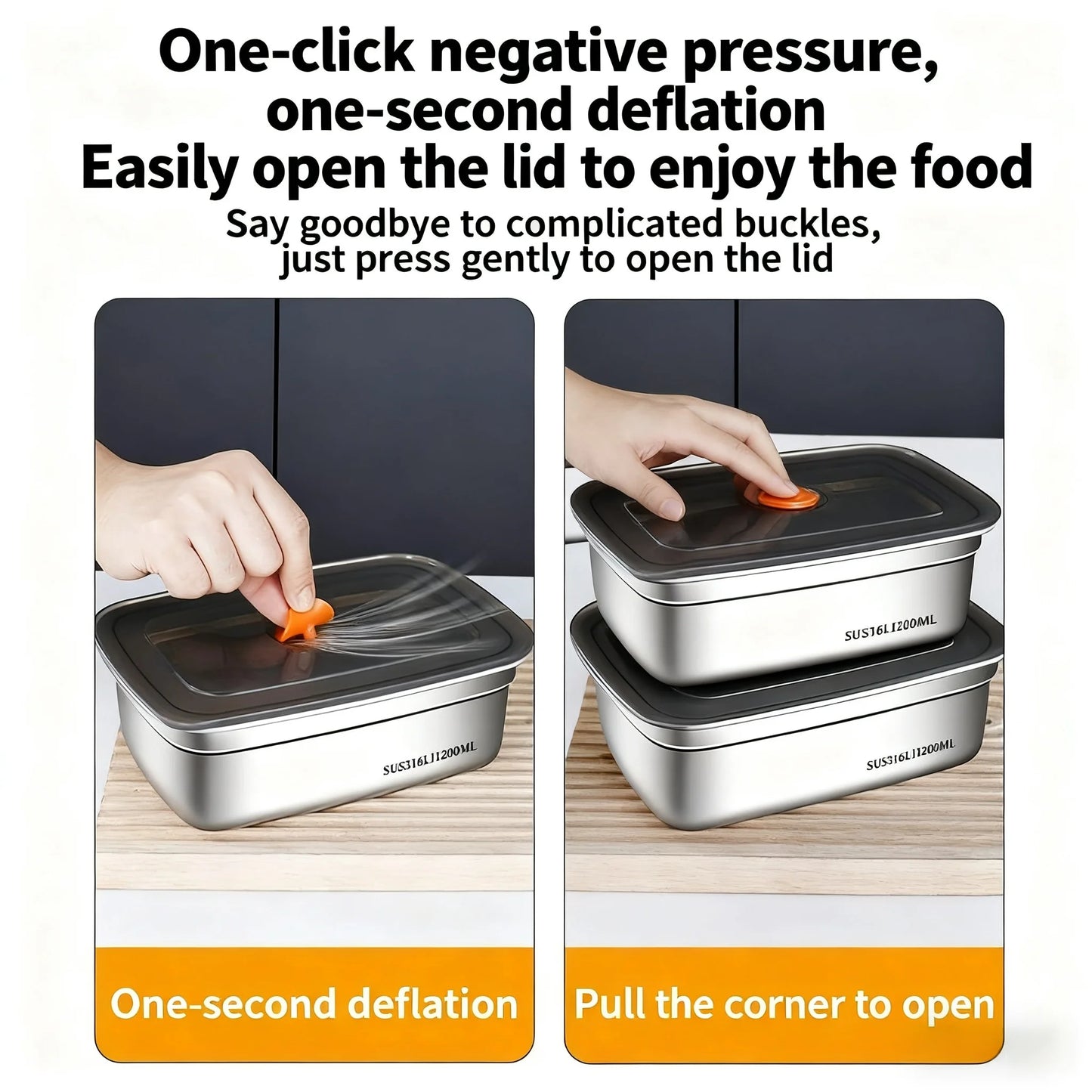Stainless Steel Camping Lunch Box Sealed