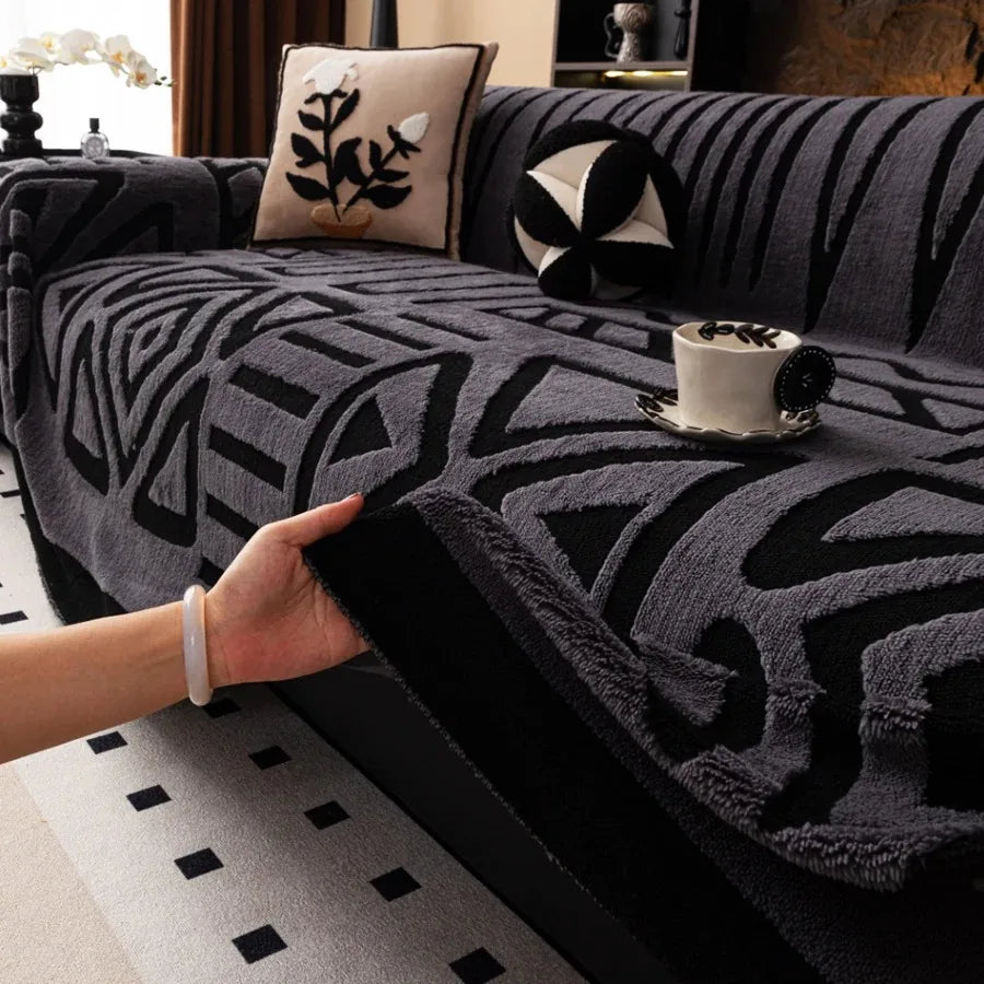 Fluffy Fleece Bohemian Sofa Throw