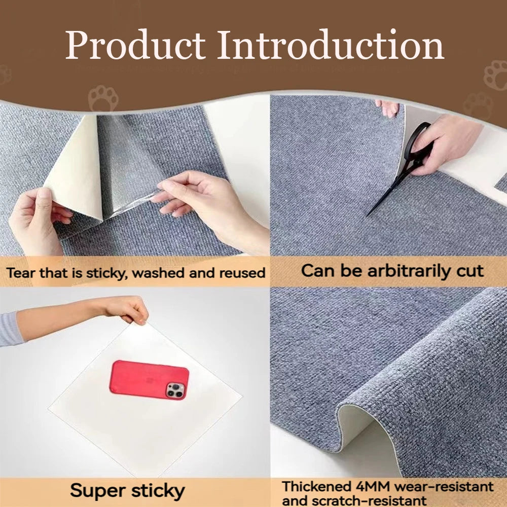 Self-Adhesive Cat Scratching Mat Trimmable