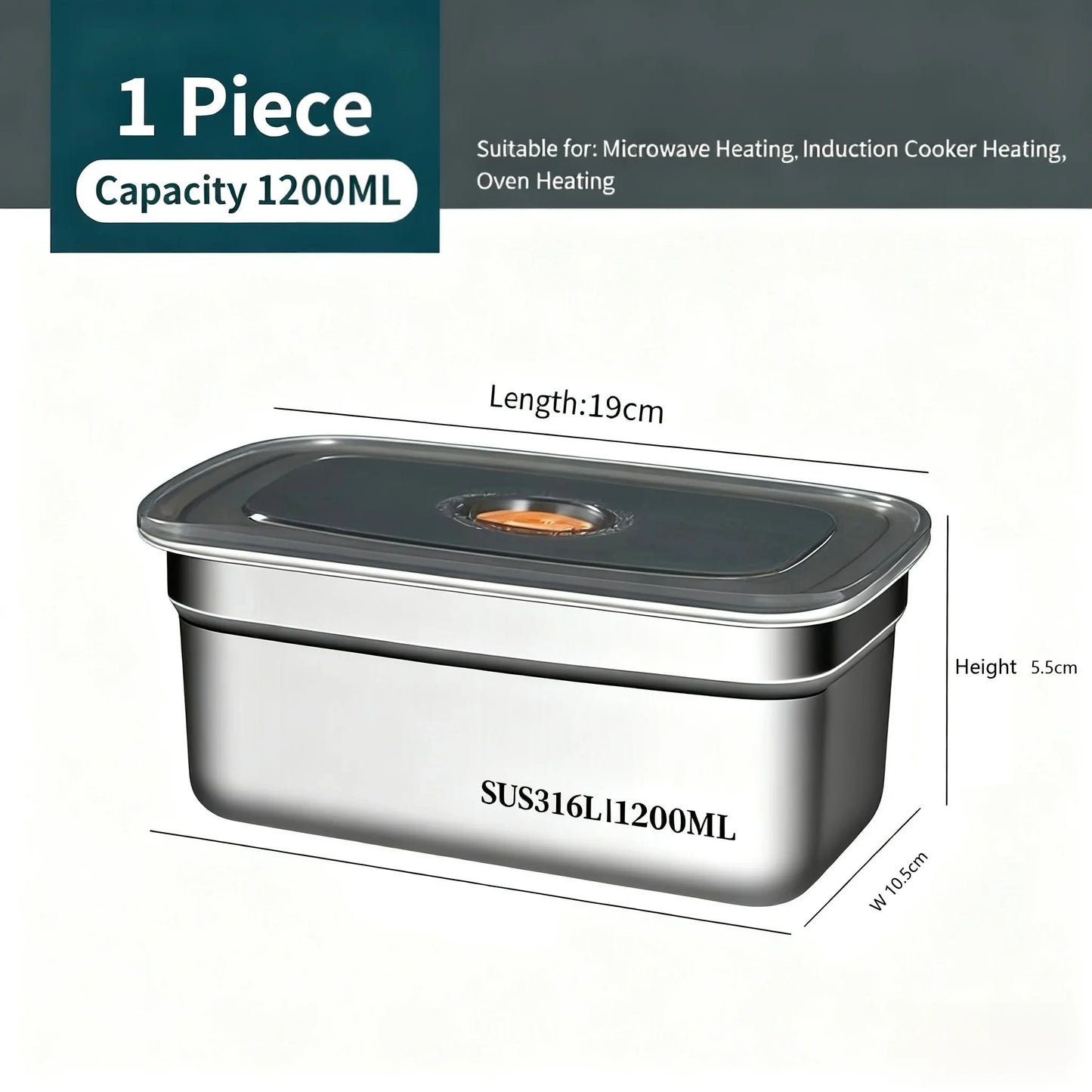 Stainless Steel Camping Lunch Box Sealed