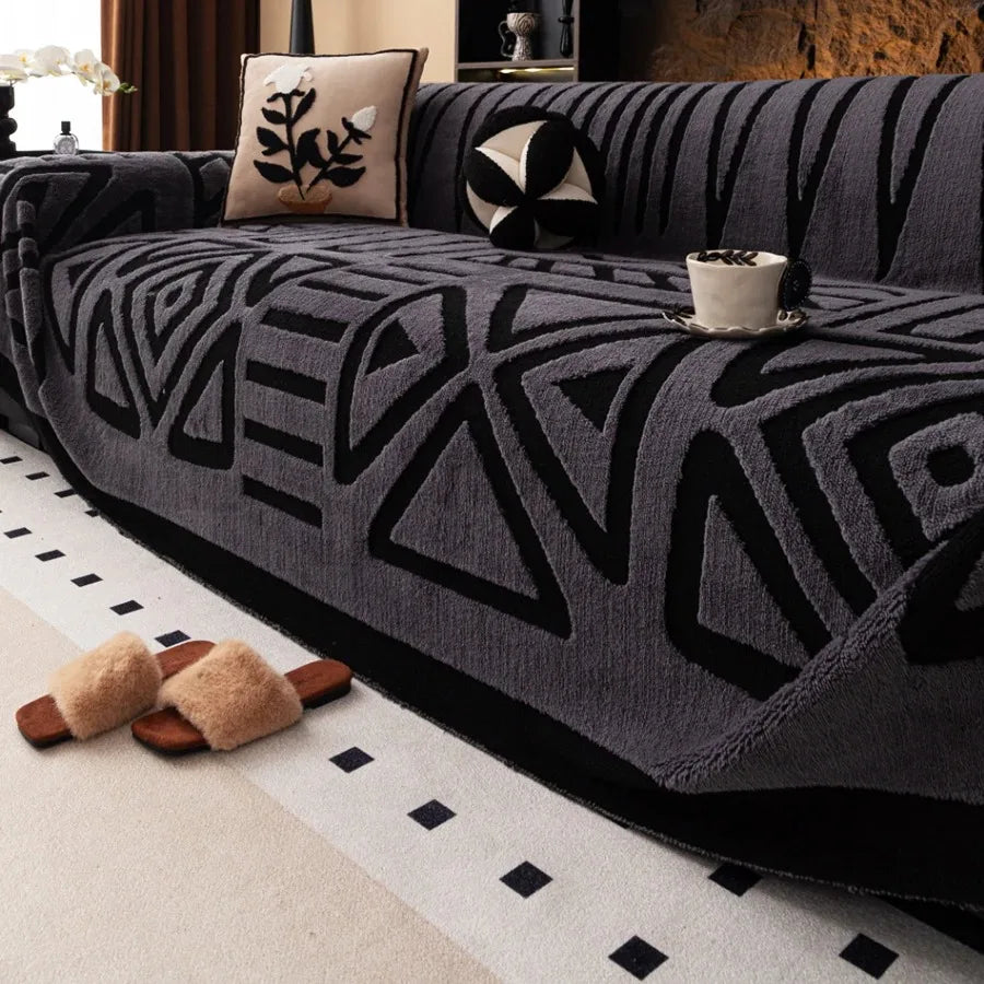 Fluffy Fleece Bohemian Sofa Throw