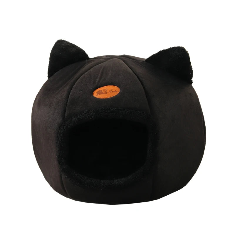 Winter Cozy Cave Cat Bed House Nest