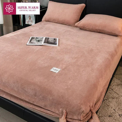 Fluffy Coral Fleece Fitted Sheet