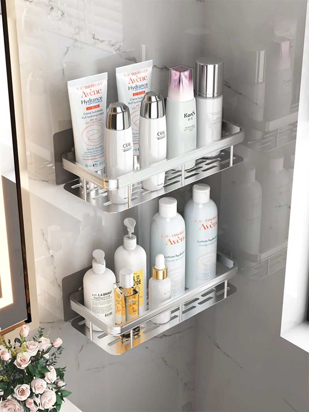 Wall-Mounted Diamond Shower Rack