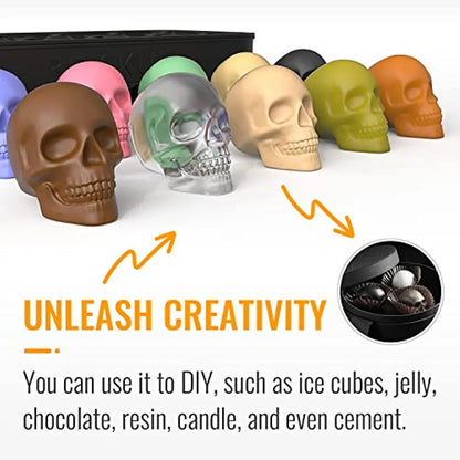 Skull Ice Cube Tray Mould - 10 Cavity