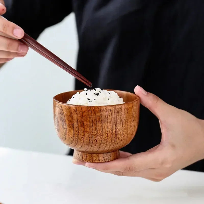 Japanese Wooden Soup & Serving Bowl