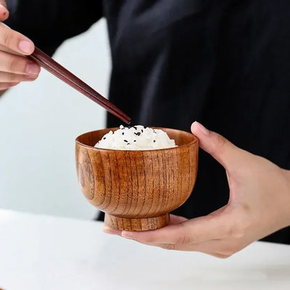 Japanese Wooden Soup & Serving Bowl