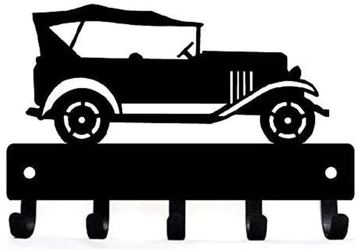 Racing Car Metal Wall Art with Key Hooks