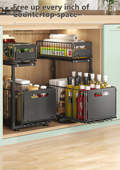 2-Tier Pull-Out Cabinet Organiser