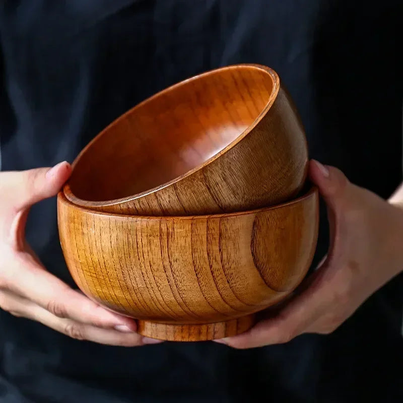 Japanese Wooden Soup & Serving Bowl