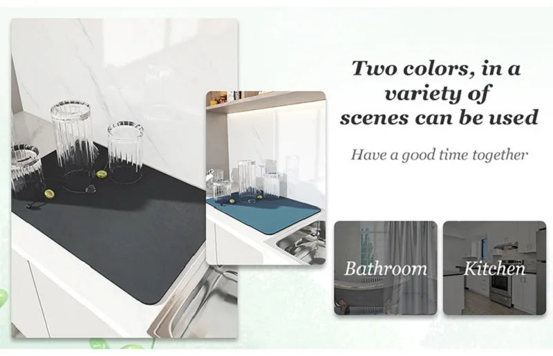 Absorbent Kitchen Dish Drying Mat