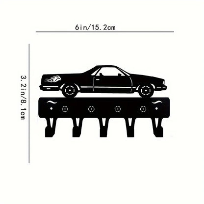 Racing Car Metal Wall Art with Key Hooks