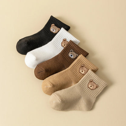 Baby Socks Cartoon Bear Toddler 5-Pack