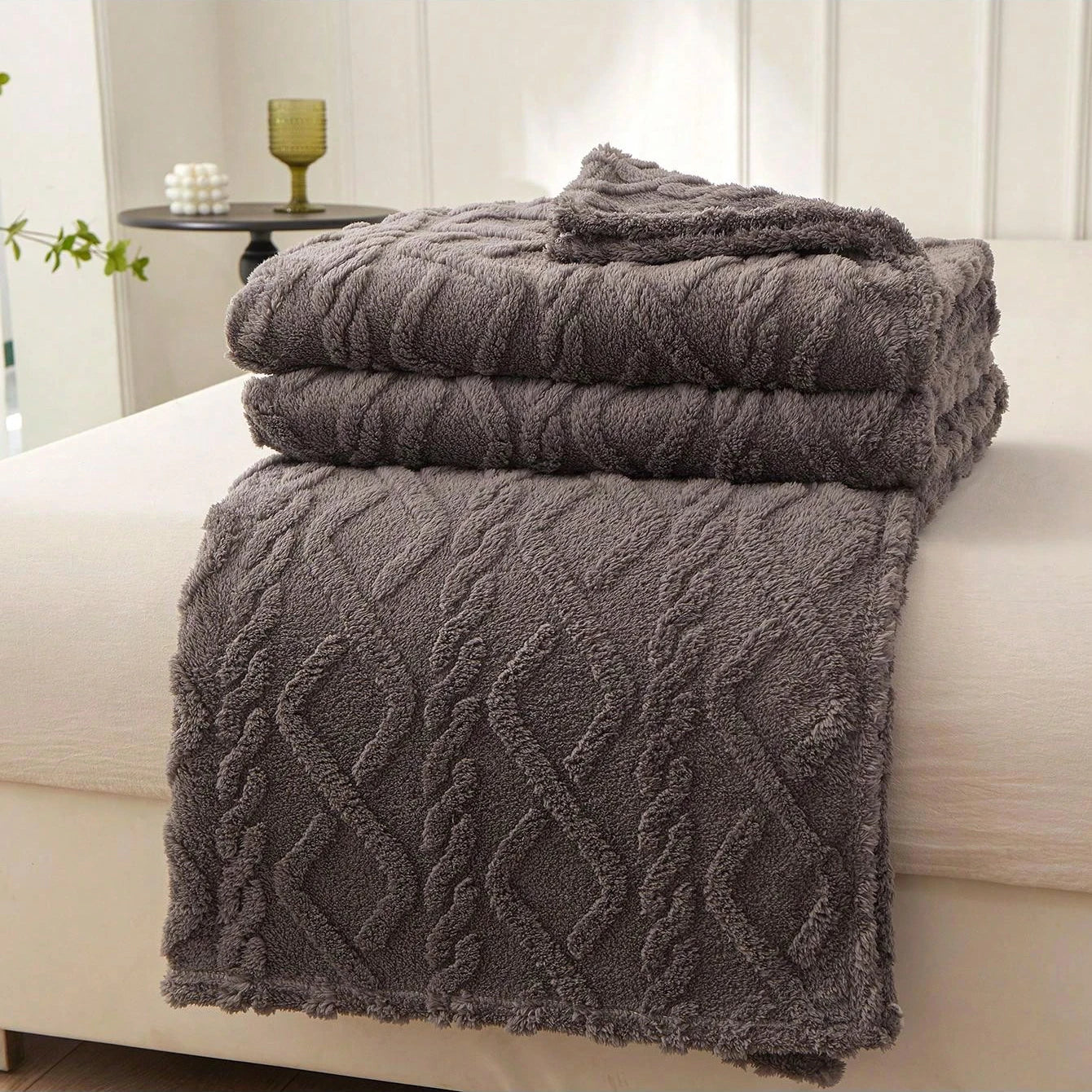 Lightweight Coral Fleece Throw Blanket