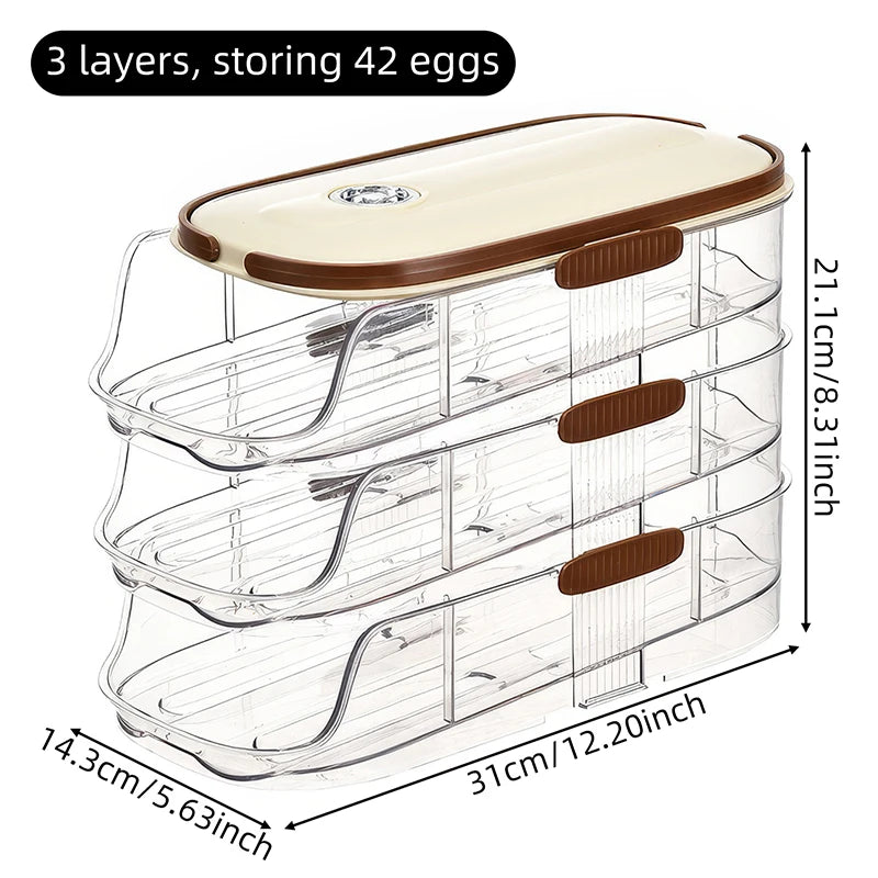 Auto-Rolling Fridge Egg Storage Rack