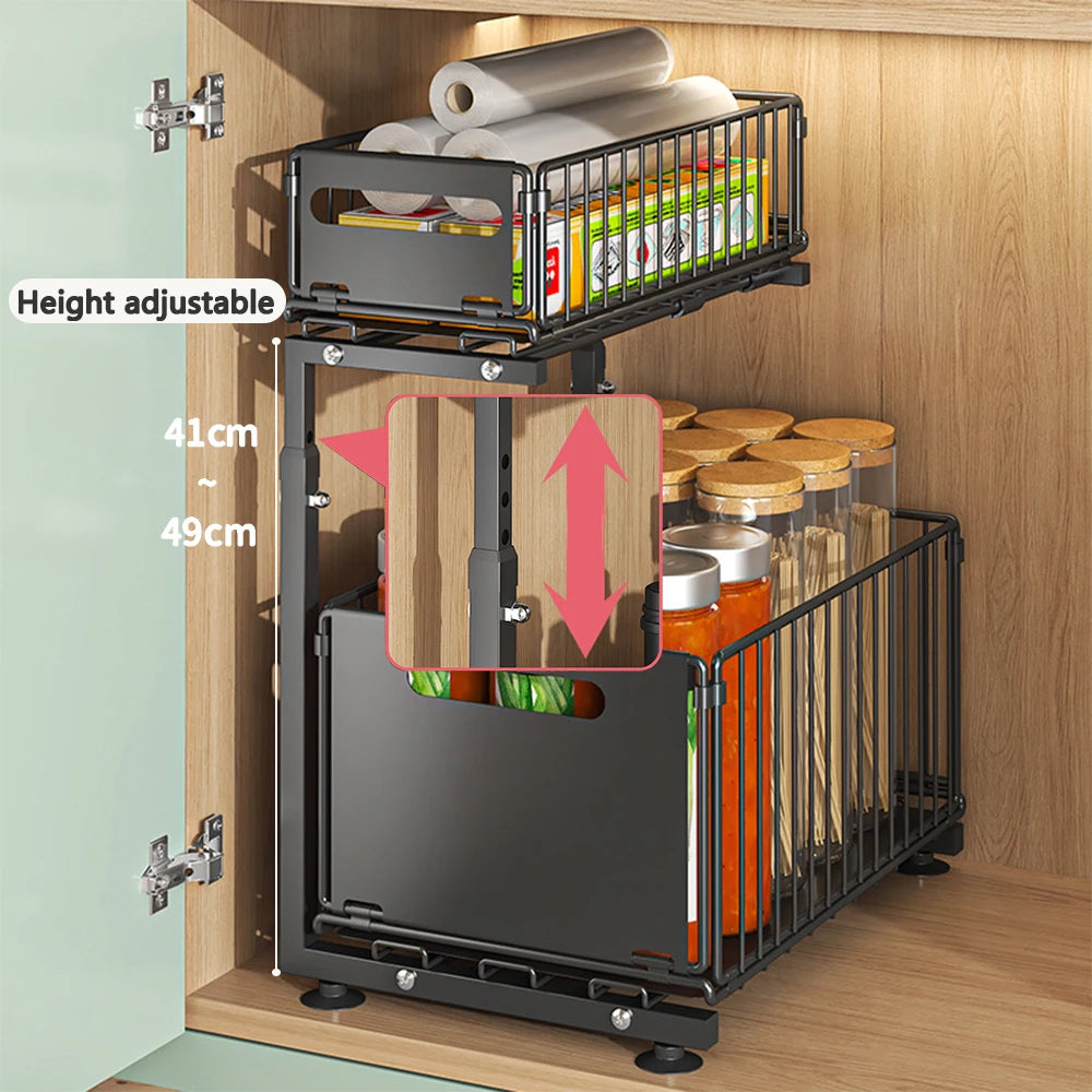 2-Tier Pull-Out Cabinet Organiser