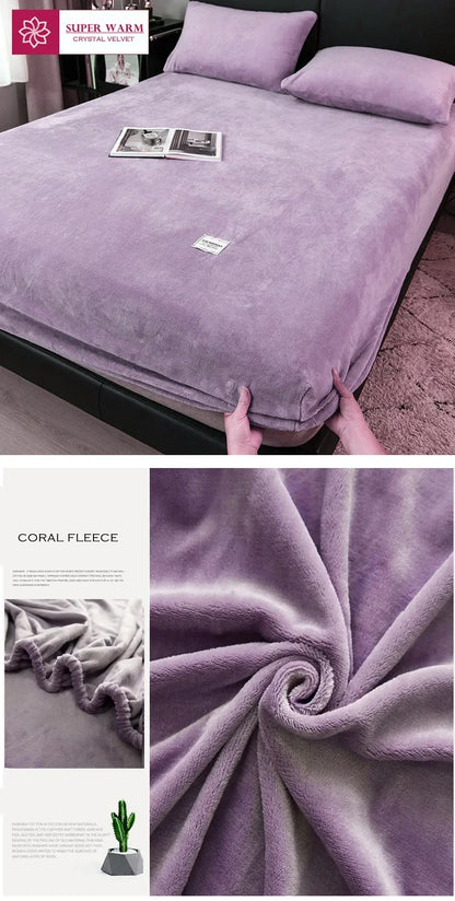 Fluffy Coral Fleece Fitted Sheet