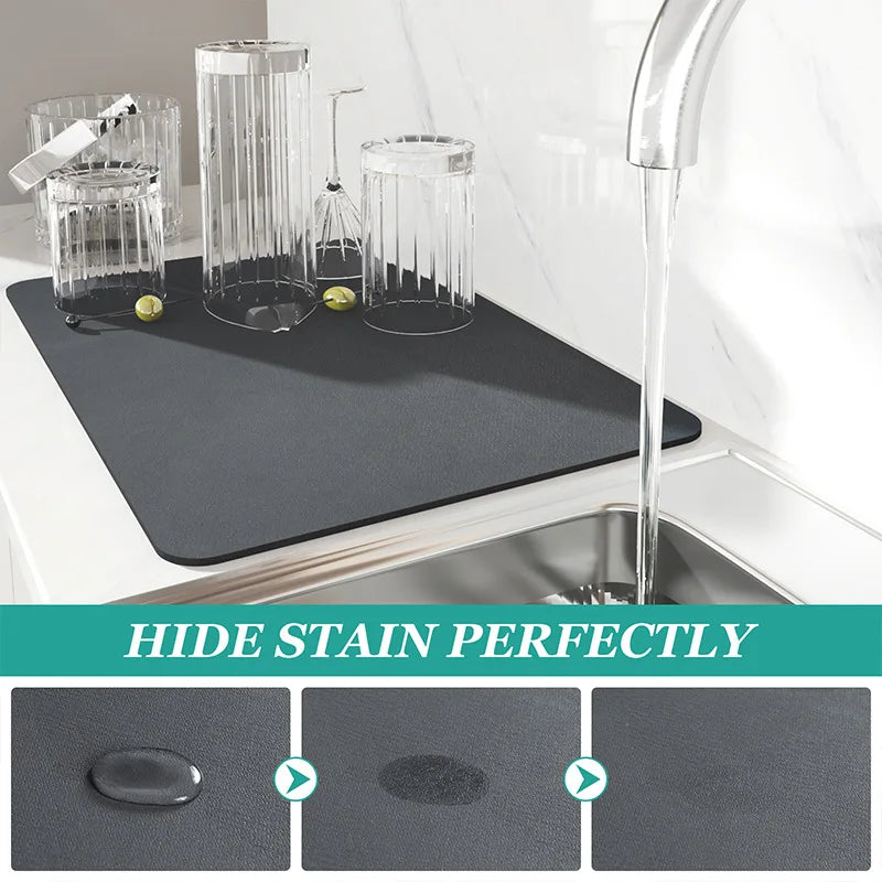 Absorbent Kitchen Dish Drying Mat