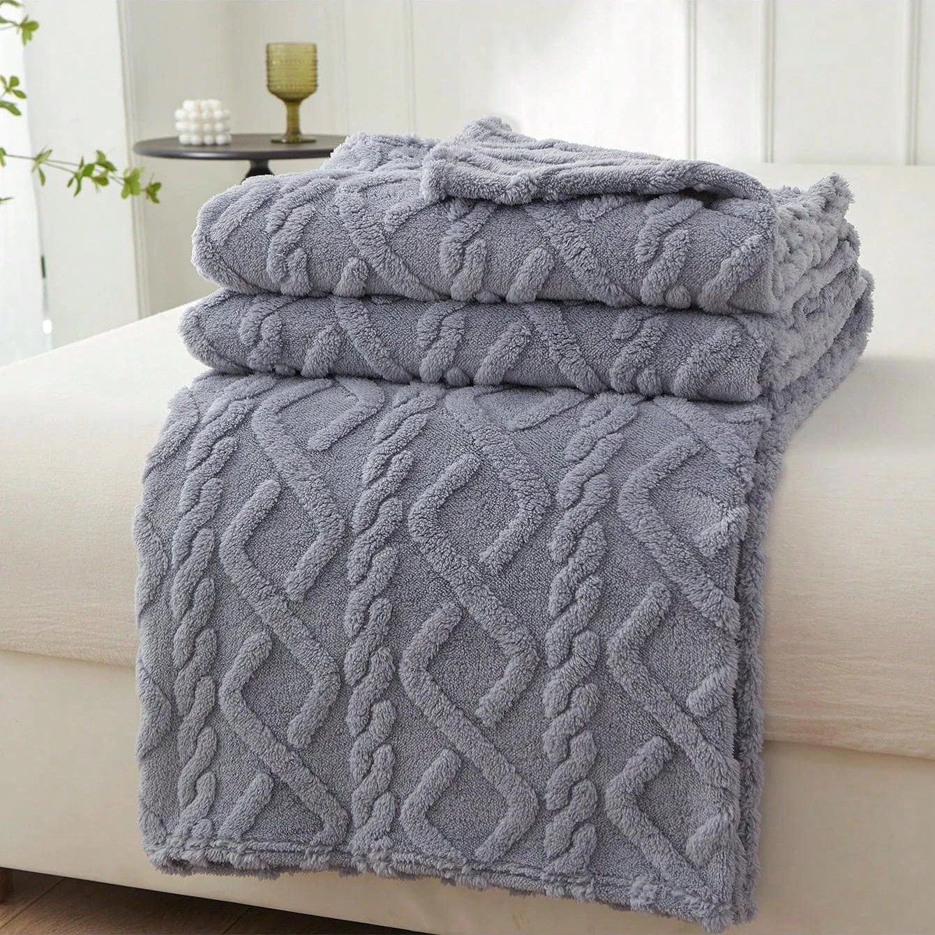 Lightweight Coral Fleece Throw Blanket