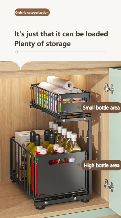 2-Tier Pull-Out Cabinet Organiser