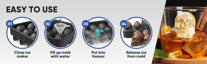 Skull Ice Cube Tray Mould - 10 Cavity