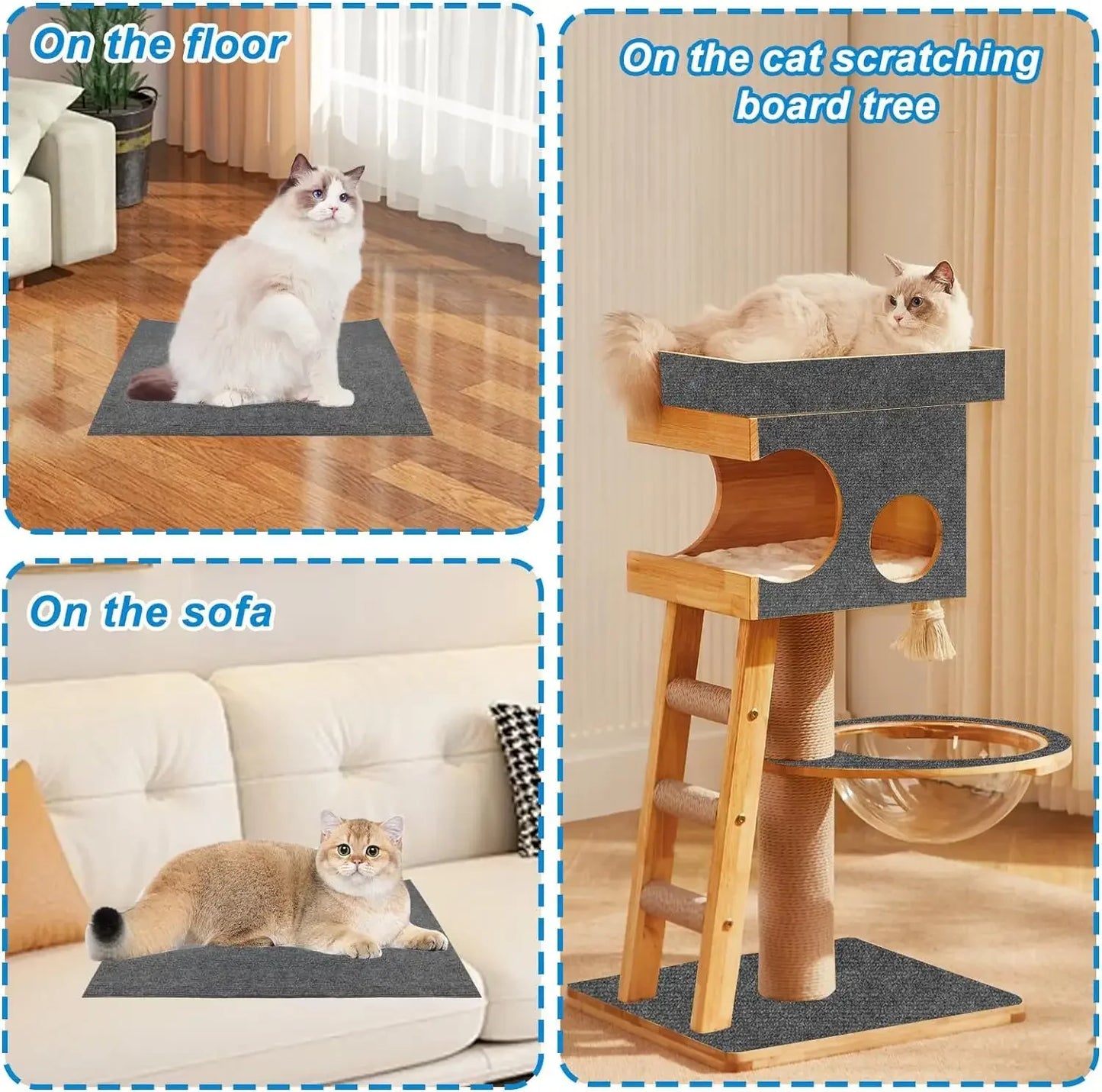 Self-Adhesive Cat Scratching Mat Trimmable