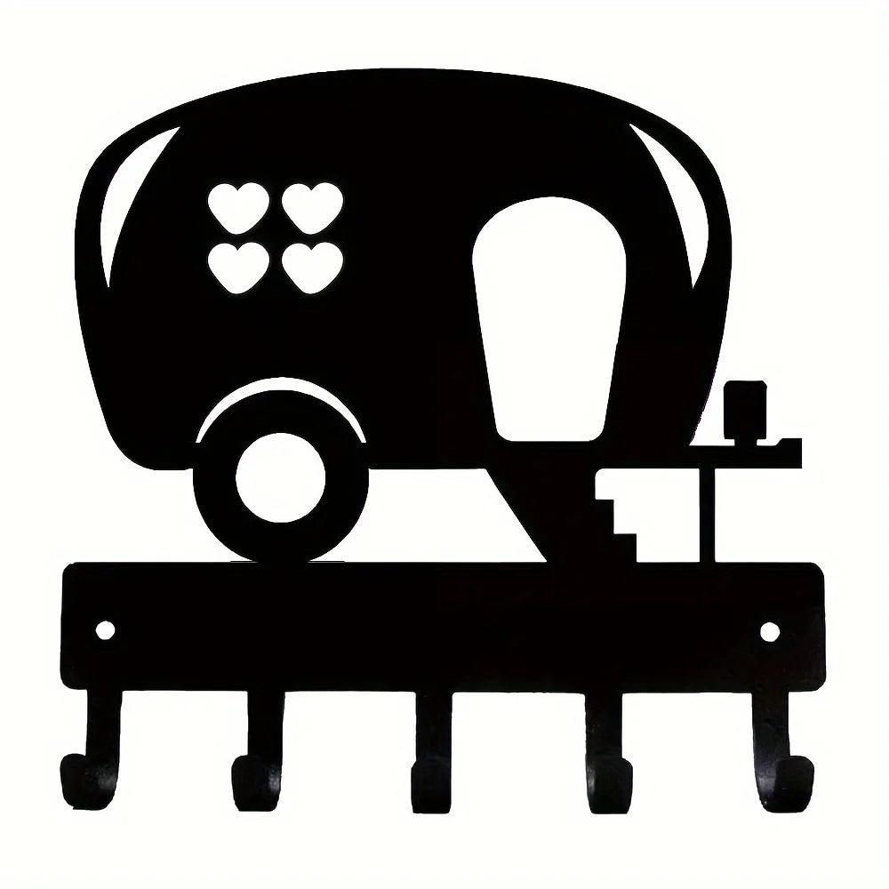 Racing Car Metal Wall Art with Key Hooks