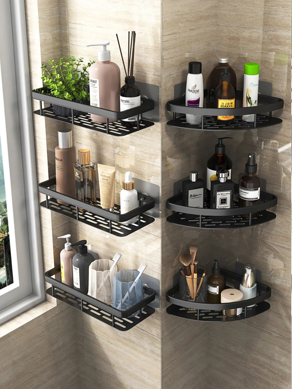 Wall-Mounted Diamond Shower Rack