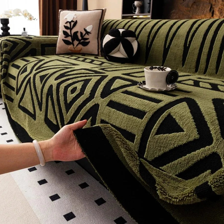 Fluffy Fleece Bohemian Sofa Throw