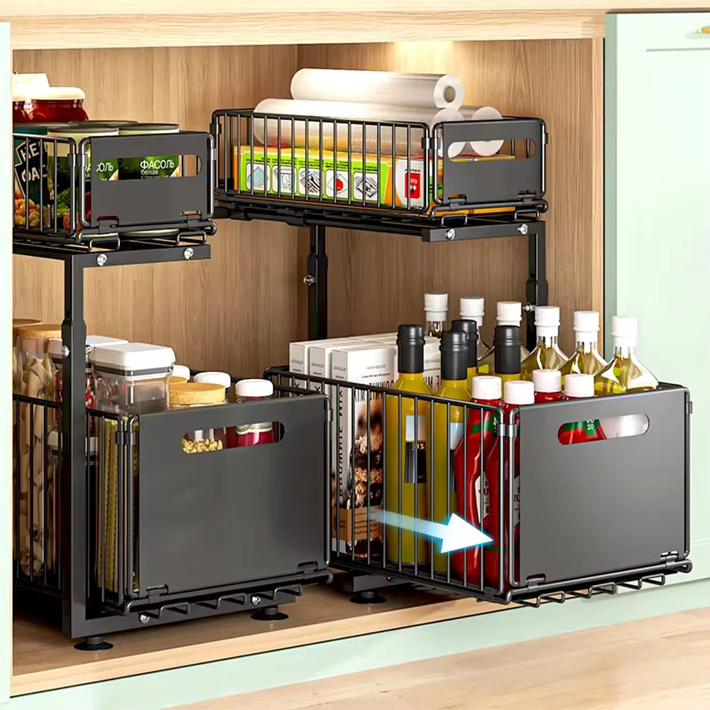 2-Tier Pull-Out Cabinet Organiser