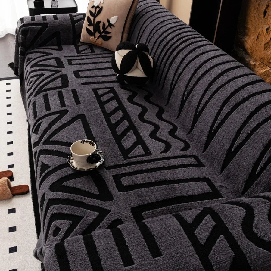 Fluffy Fleece Bohemian Sofa Throw