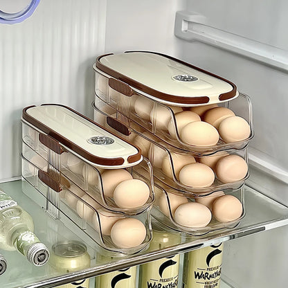 Auto-Rolling Fridge Egg Storage Rack