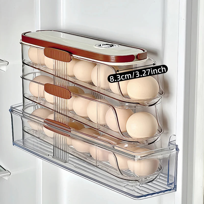 Auto-Rolling Fridge Egg Storage Rack