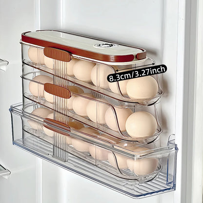 Auto-Rolling Fridge Egg Storage Rack