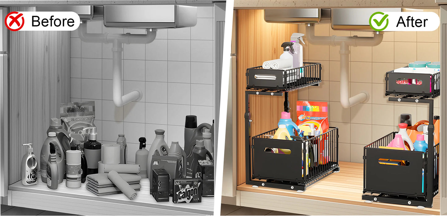 2-Tier Pull-Out Cabinet Organiser