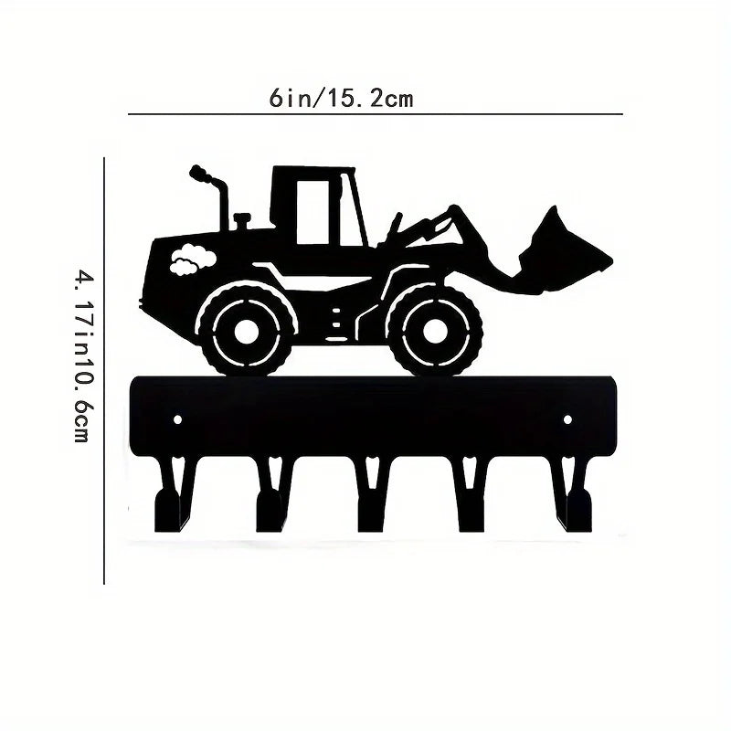 Racing Car Metal Wall Art with Key Hooks