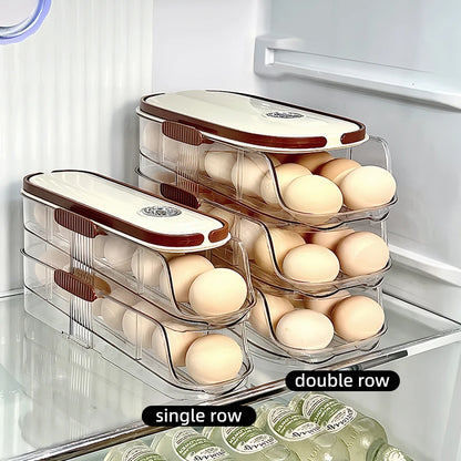 Auto-Rolling Fridge Egg Storage Rack