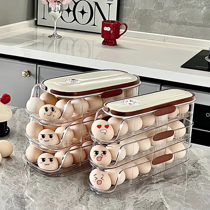 Auto-Rolling Fridge Egg Storage Rack