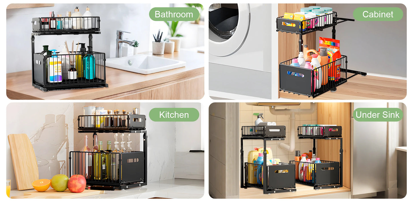 2-Tier Pull-Out Cabinet Organiser
