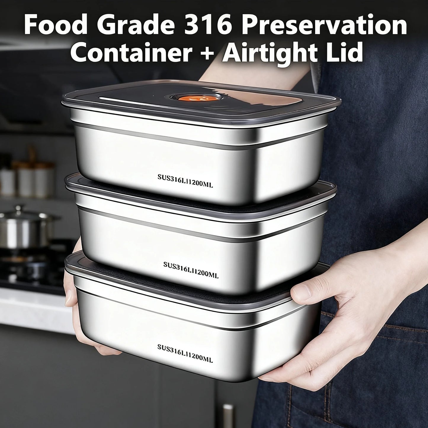 Stainless Steel Camping Lunch Box Sealed