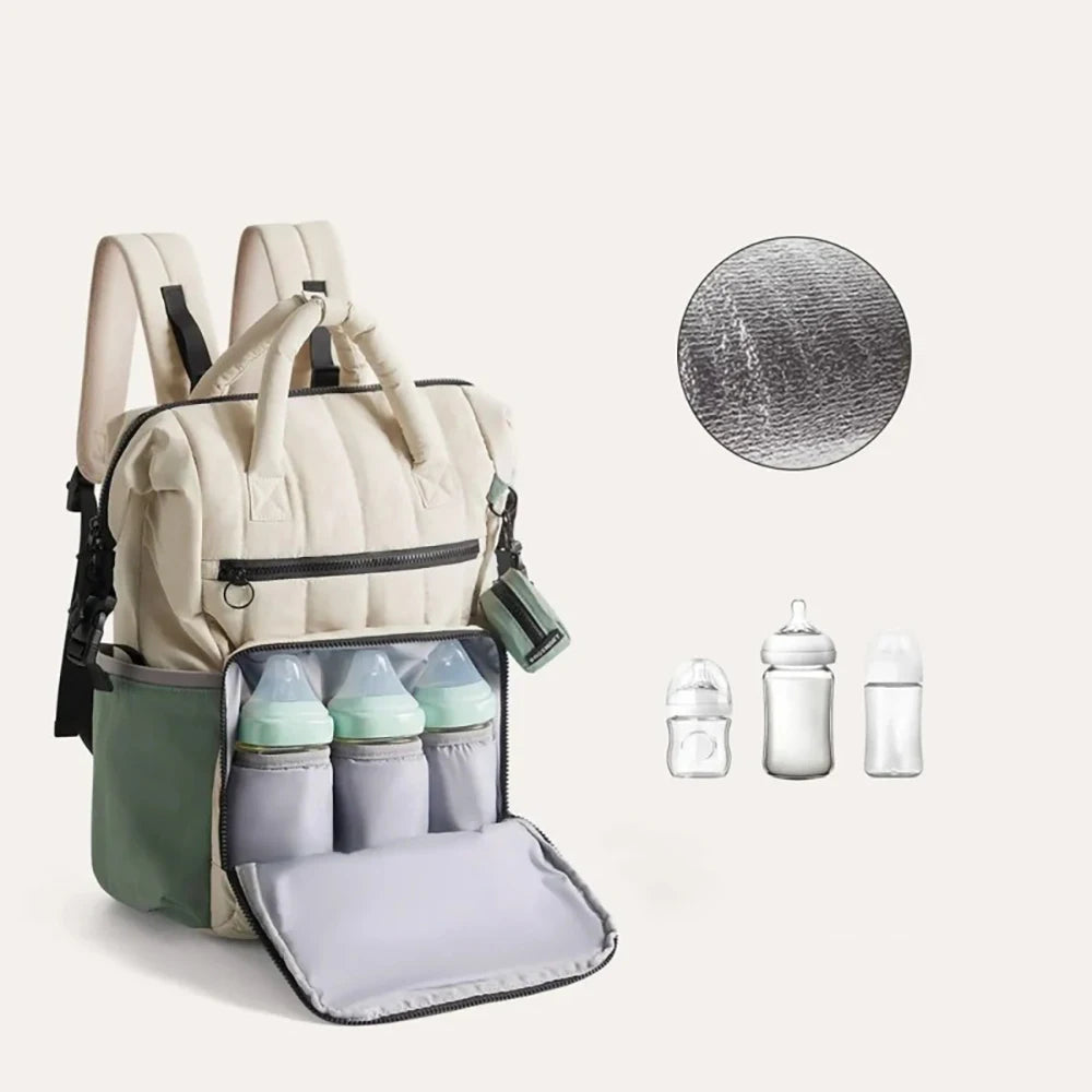 Large Capacity Diaper Bag Backpack for Moms – Lightweight Waterproof Baby Changing Bag with Laptop Storage, Insulated Bottle Pockets & Travel Organizer