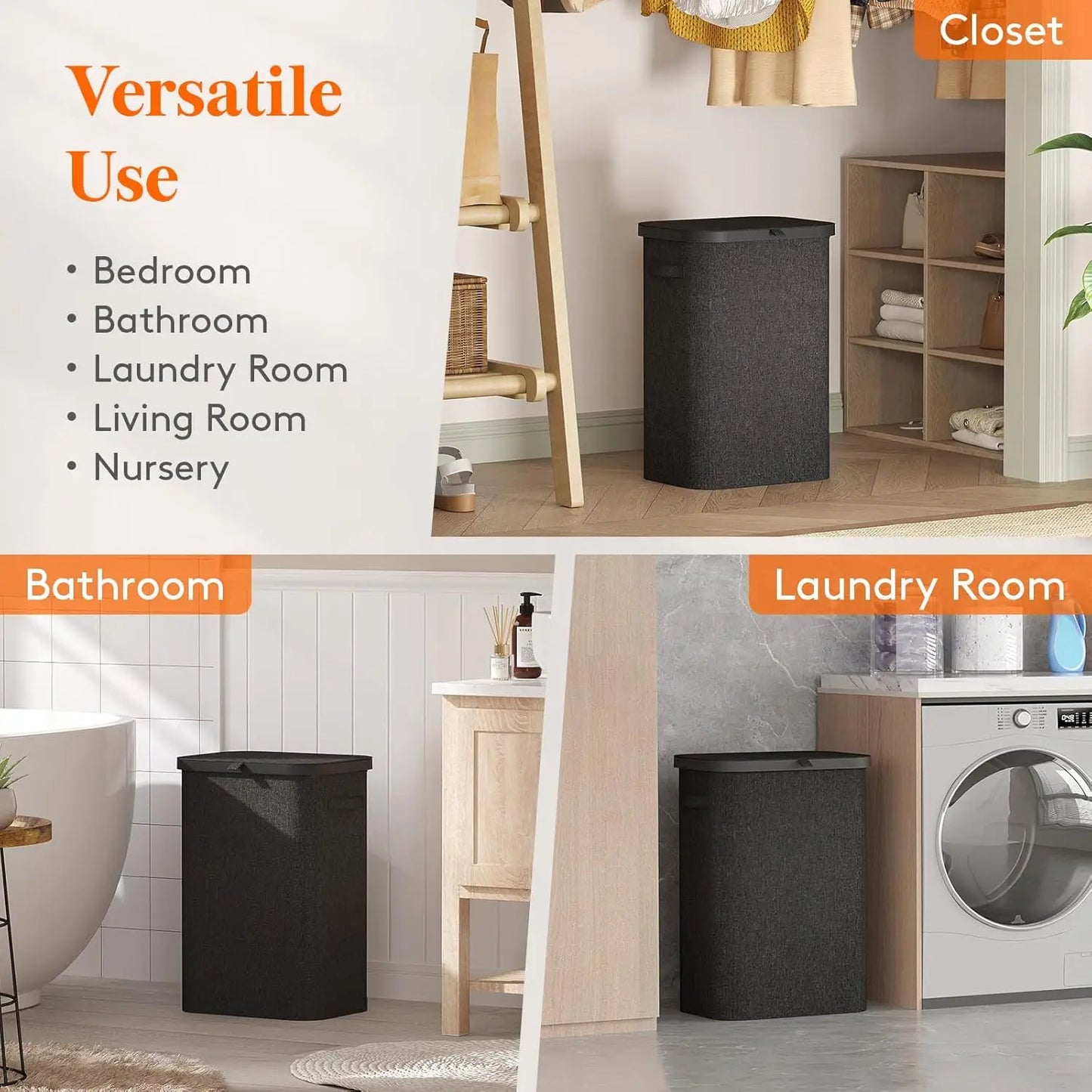 Wheeled Laundry Hamper with Lid