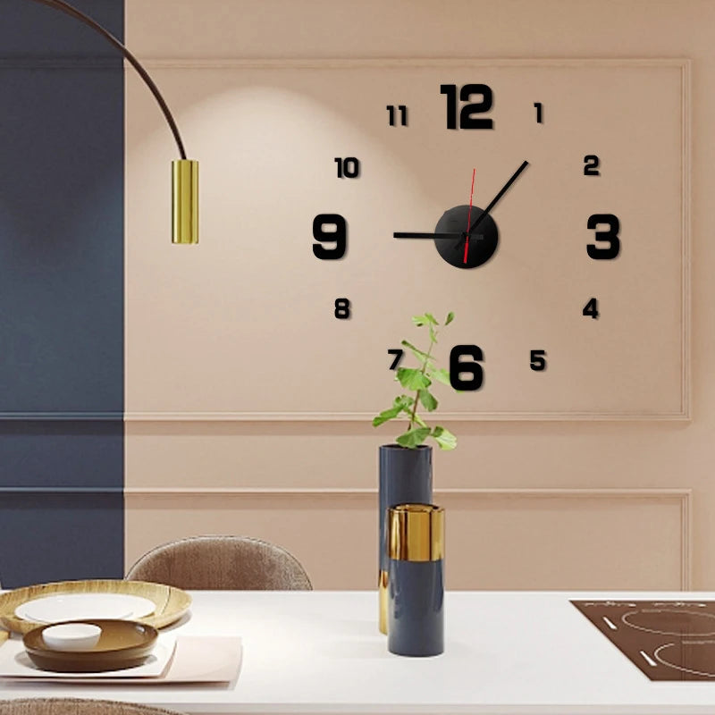 3D Frameless DIY Wall Clock