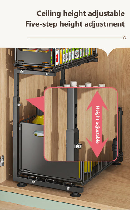 2-Tier Pull-Out Cabinet Organiser
