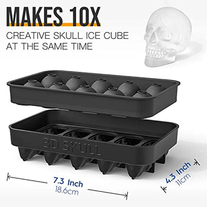 Skull Ice Cube Tray Mould - 10 Cavity
