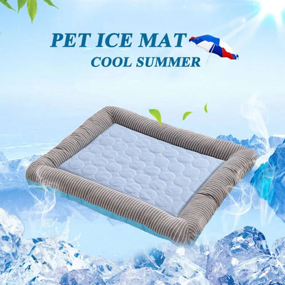 Pet Cooling Mat Ice Silk Summer Bed