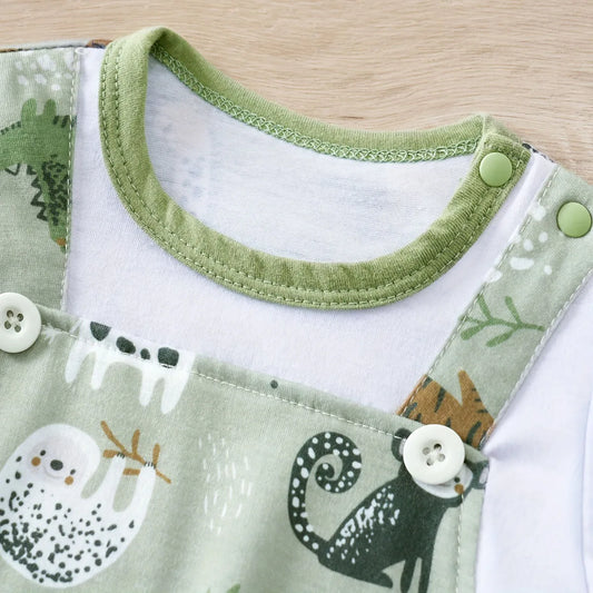 Zoo Animal Baby Romper – Soft & Stretchy Newborn Outfit (0–18 Months)